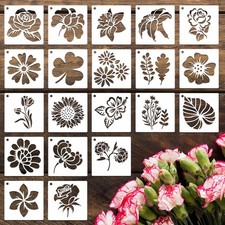 Felixcraft 20PCS 3 Inch Plastic Small Flower Stencils for Painting, Crafts,...