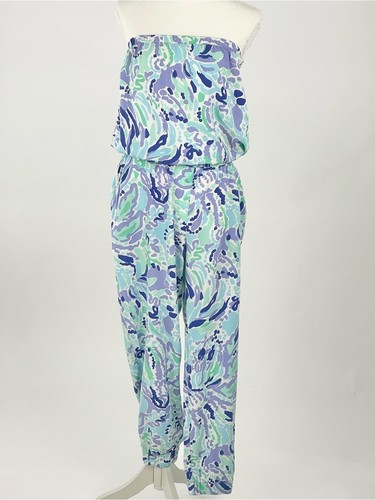 Lilly Pulitzer Emiko Strapless Jumpsuit M Lilly’s Lilac Nice Ink Resort