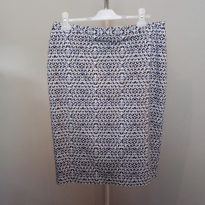 Pure Blue Stretch Rock Damen gerade blau weiß gemustert UK Größe 14
