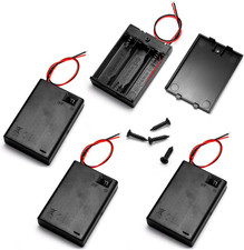  Pack of 4 3AA 4.5V Battery Holder with Switch, 3X 1.5V AA Battery Holder with L