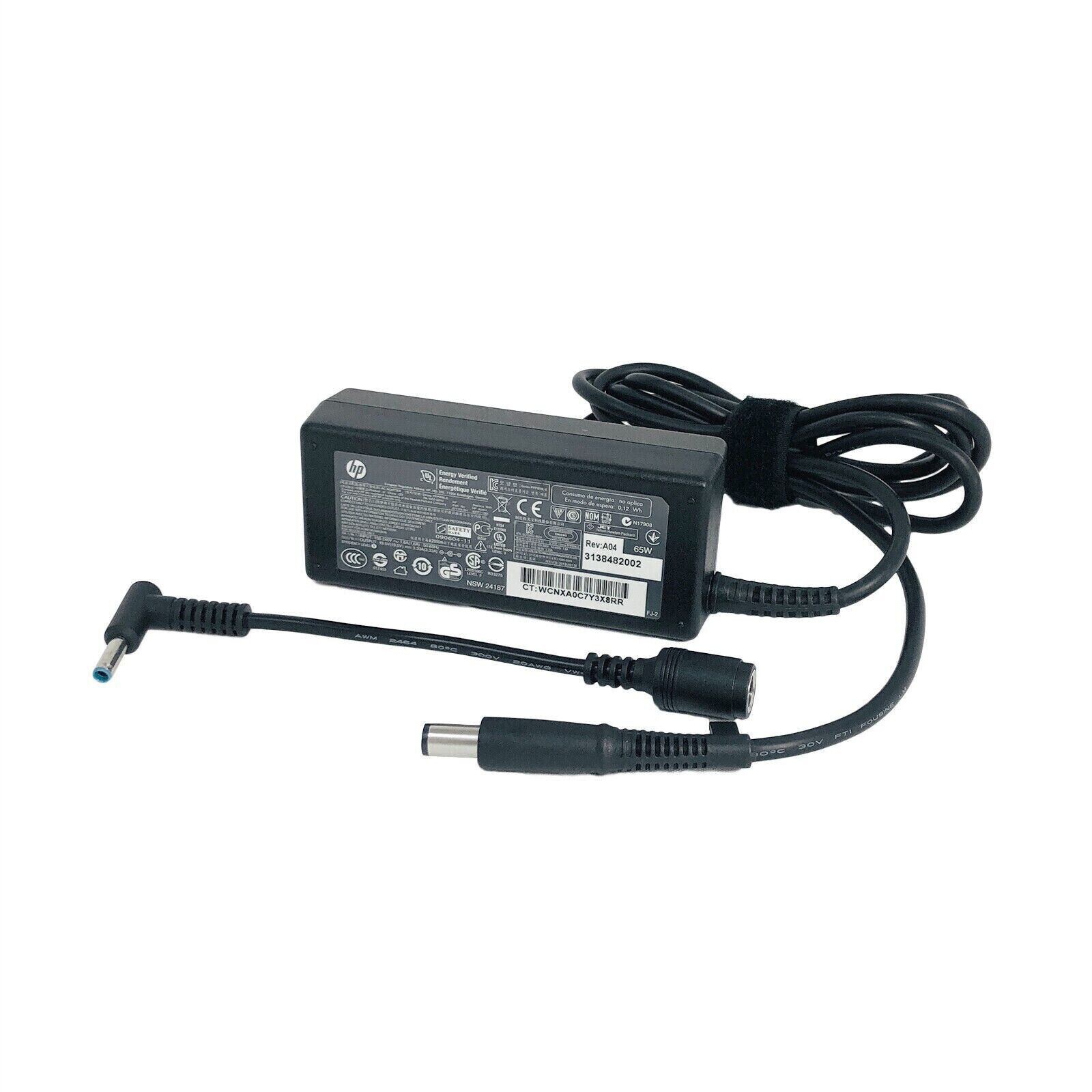 LOT 5 Hp AC Adapter  65W Charger blue tip  710412-001 With Chord Elitebook
