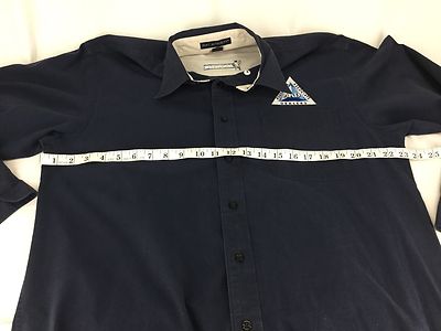 Port Authority Navy Blue Work Shirt Michelin Man Mens Size L