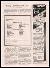 1930 Simonds Saw & Steel Fitchburg Massachusetts Steel Narrow Band Saw Print Ad