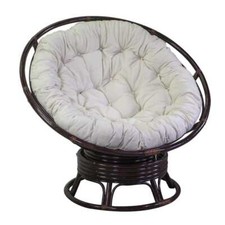 Poltrona Papasan Girevole Rattan Naturale Poltrone Giardino Esterno Interno