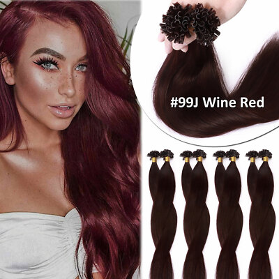 1g Nail U Tip Keratin Real 100% Human Hair Extensions Pre Bonded THICK Full Head