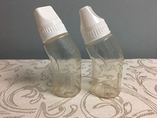 VINTAGE JOHNSONS HEALTHFLOW BABY BOTTLE 4 oz Caps