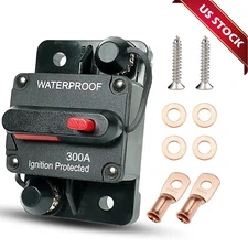 Waterproof Car Circuit Breaker Fuse Reset 30-300 Amp 12V-48V DC Car Boat Auto