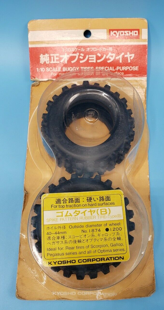 Vintage Kyosho Spike Free shipping anywhere in the nation Tires 1874 Max 58% OFF Sand Super Scorpion Optima Knobby 1 Gallop 10 RC