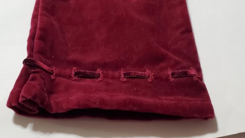 Disney Velvet Burgundy Pants 5T Sincerely Pooh Embroidered Laced Cuff - Picture 12 of 15