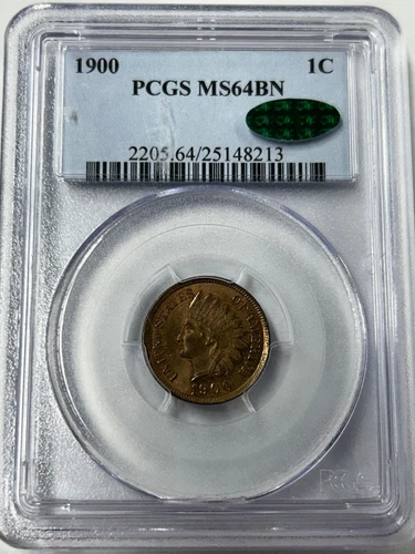 1900 Indian Head Cent PCGS MS64 BN CAC Green