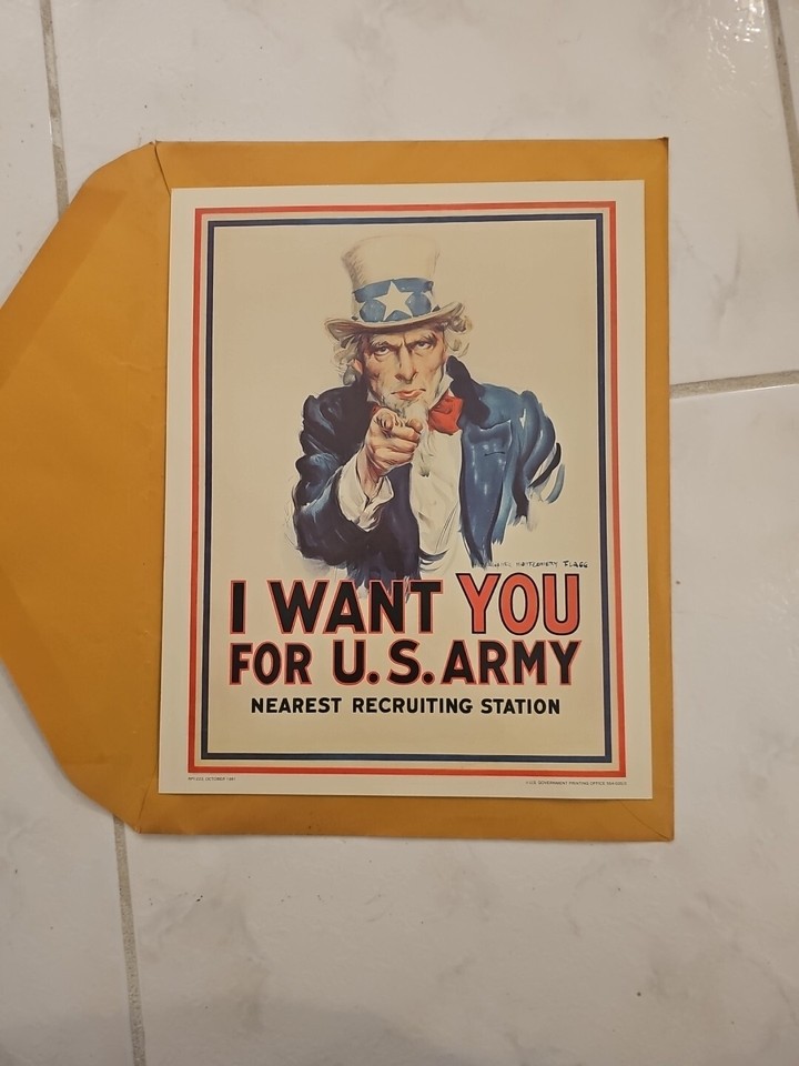 Original Vintage “I Want You For US Army” Poster RPI 223 Oct 1981 ...