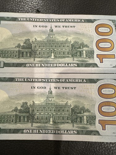 2-Consecutive Serial numbers $100 Bills Series 2007 A **RARE** VERY CRISP - Picture 10 of 11