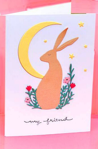 New, Retired Sizzix Thinlits Midnight Hare 3pc #663316 MSRP $12.99 Sophie Guilar - 第 1/9 張圖片