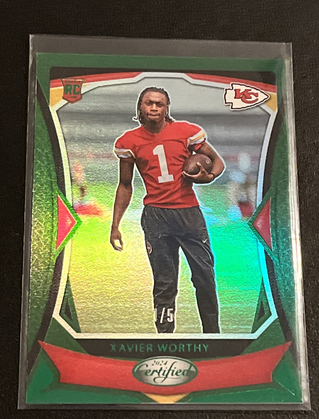 2024 Panini Certified Xavier Worthy Mirror Green 1/5 Number Match #120