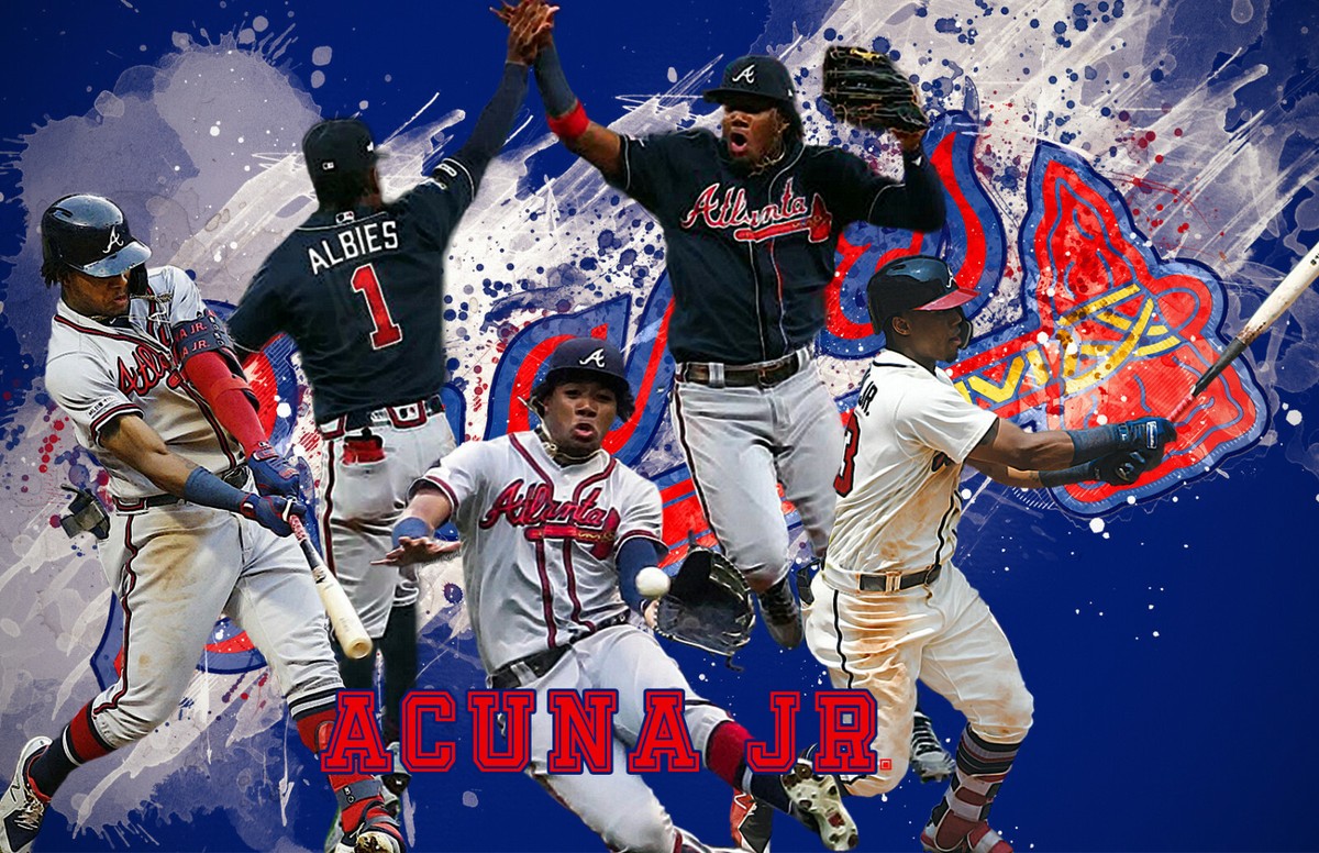 Atlanta Braves Lithograph print of Ronald Acuna Jr. 2020 17 x 11