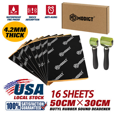 16X Butyl Car Van Vibration Proofing Audio Panel Sound Deadening Damping 2.4SQM