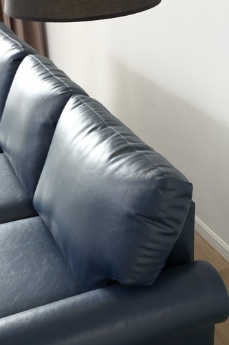 Classic Faux Leather Sofa Upholstered Couch with Nailhead Trim Removable Cushion - Picture 17 of 206