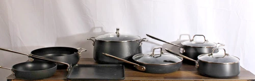 All-Clad 11 Piece 3-Layer Non-Stick Cookware Set W/Lids Grey Aluminum 500°F