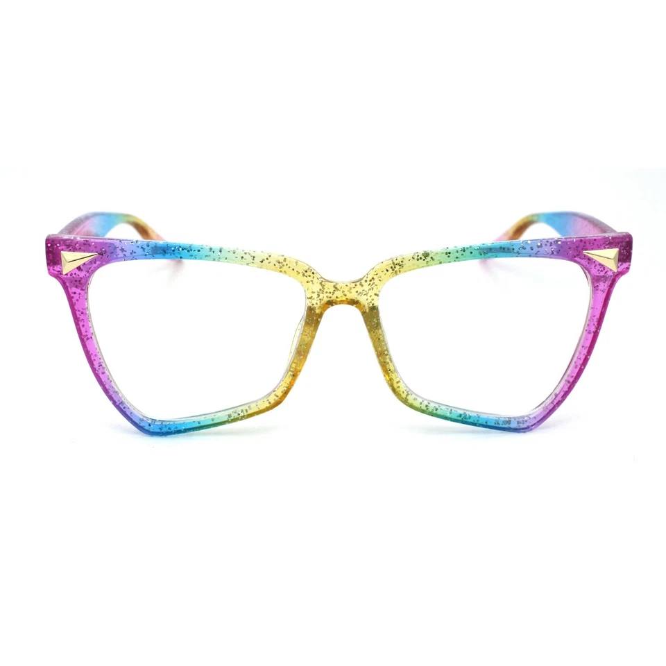 Gafas para computadora con bloqueo de luz azul tie dye brillo borde cuerno ojo de gato para mujer Foto 3 de 4