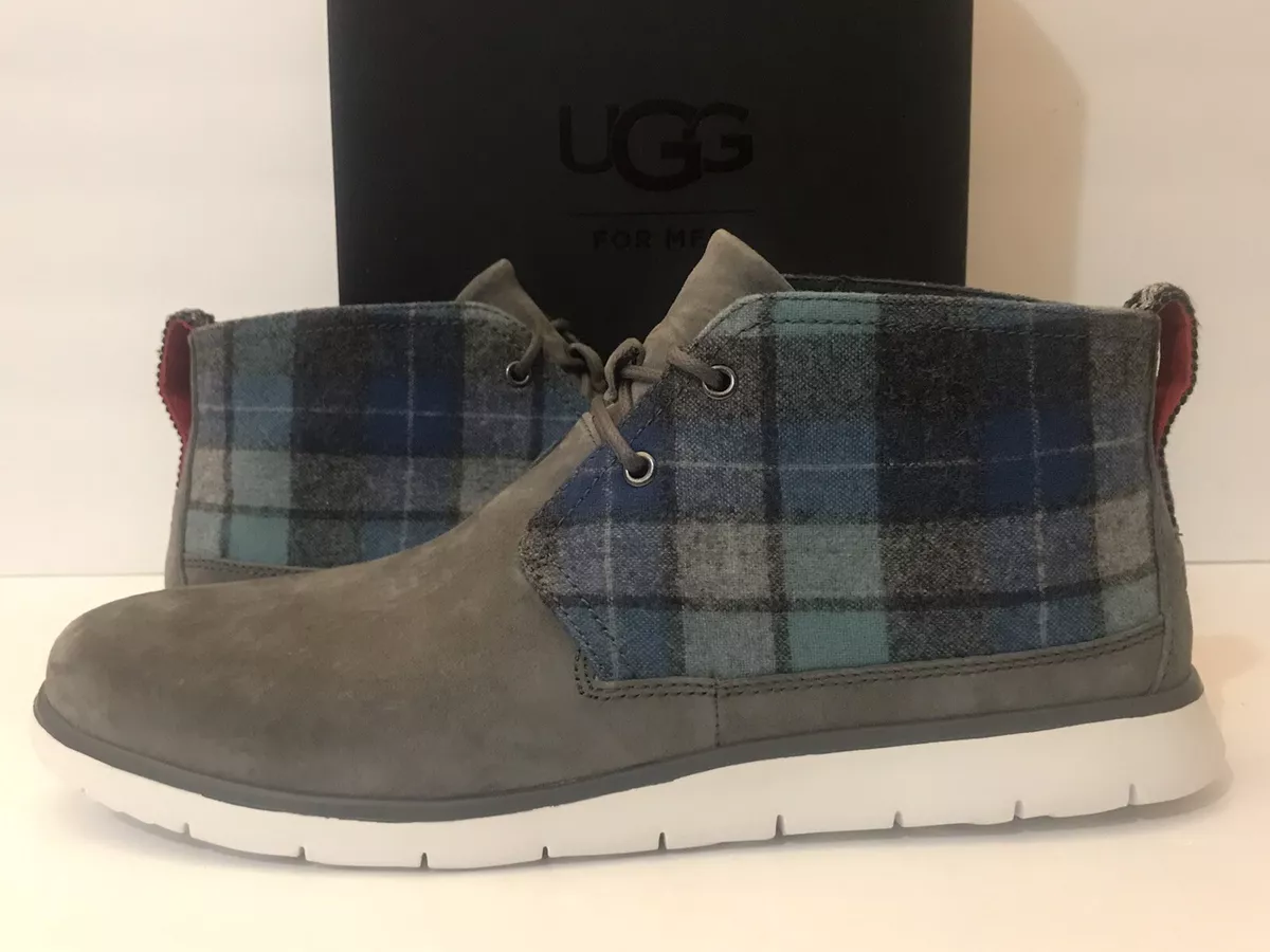 UGG For Men M Freamon Surf Plaid Boots Shearling/Blue/Grey 1019707