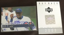 2003 UD ULTIMATE COLLECTION BUYBACK SAMMY SOSA AUTO AUTOGRAPH 5/7 CUBS RARE 👍