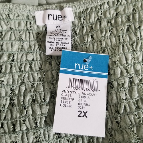 Neu Rue 21 Plus Spitzenbluse 2X Damen Bauern Boho gerafft Langarm Gypsy Oberteil - Bild 6 von 8
