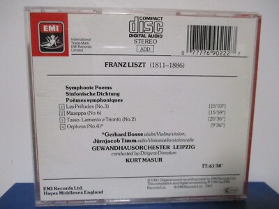 Liszt: Les Preludes - Mazeppa, Tasso, Orpheus - CD - MINT