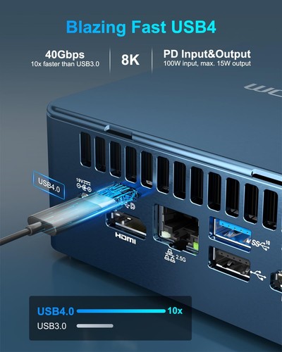 Intel 13th i7-13620H Mini PC 32GB DDR4 RAM 1TB SSD USB4.0/8K UHD/WiFi 6E/BT5.2 - Picture 5 of 9