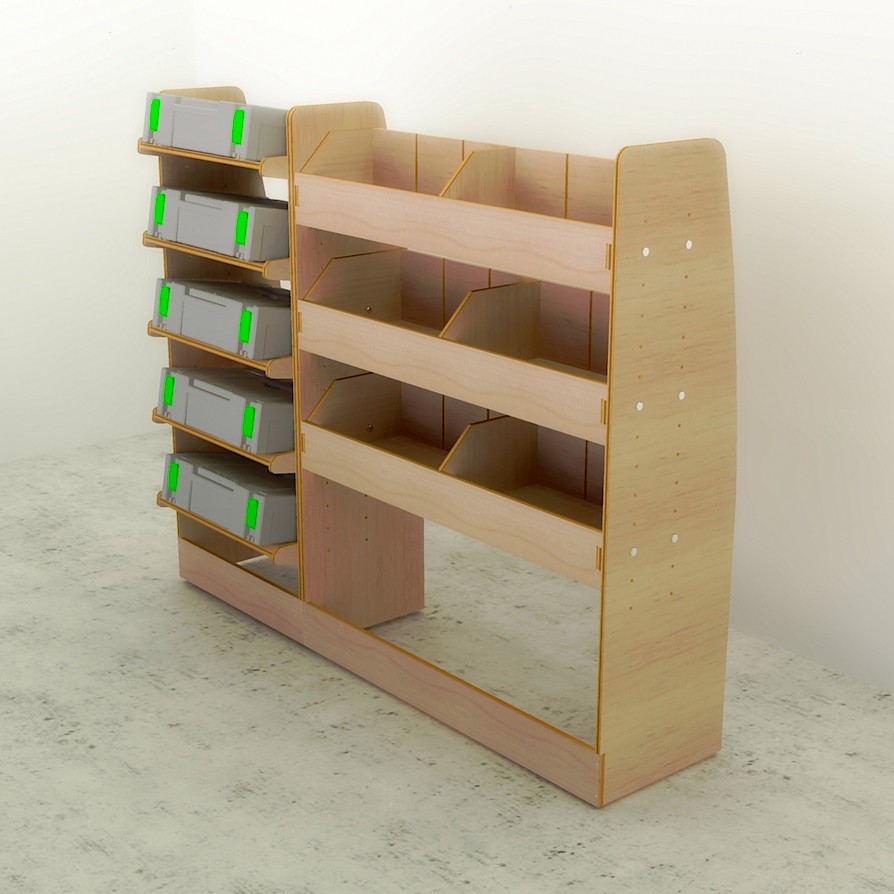 Ford Transit Connect MK1 SWB Full Driver Side Plywood Racking