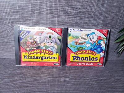 SET OF 2 JUMP START Kindergarten Ages 4-6 Phonics 3-6 Educational game 