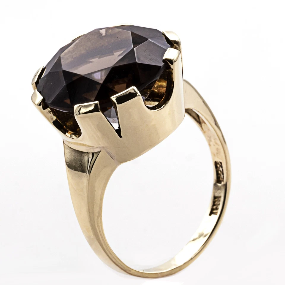 Ring 333 Gelbgold mit Rauchquarz - Bild 1 von 3