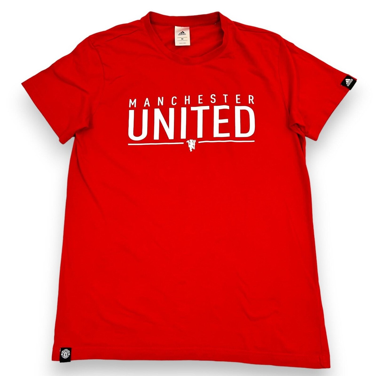  Manchester United 半袖シャツ レッド Manchester United Mens M Adidas Tee Shirt 100% Cotton Red AZ9846