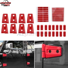 8pcs/set Red Door Hinge Cover Trim for Jeep Wrangler JK JKU 2007-2018 