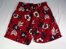 St Johns Bay Swim Trunk Mens Medium Hawaiian Stretch Waist Nylon Poly 4 Pockets