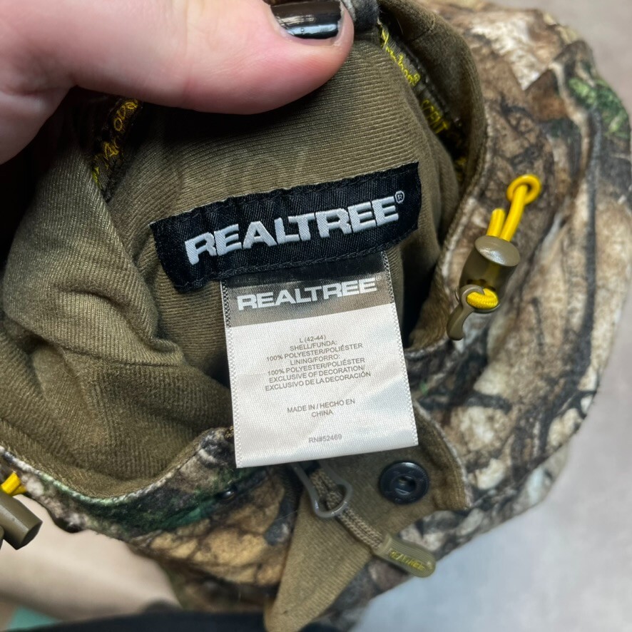 Real Tree Xtra Hunting Jacket Mens Large Soft Shell Mesh Lined Camo Coat, Green image 8