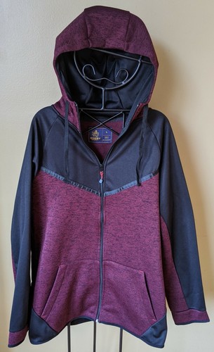 Rugby University Men's Plum Wine/Black Full Zip Hoodie Jacket Size L *Brand New* - Picture 8 of 8