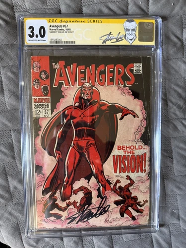 1968 Avengers #57 CGC 3.0 Signature Series Stan Lee Key Issue 1st Vision