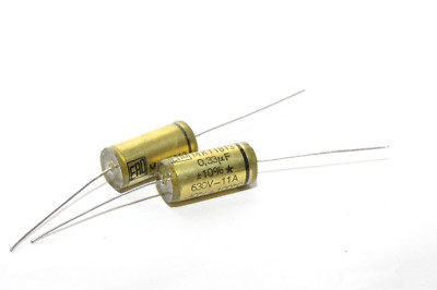 2x ERO MKT 1813 High-End Audio-Kondensator, 0.33 µF / 630 V-, für Tube Amps, NOS