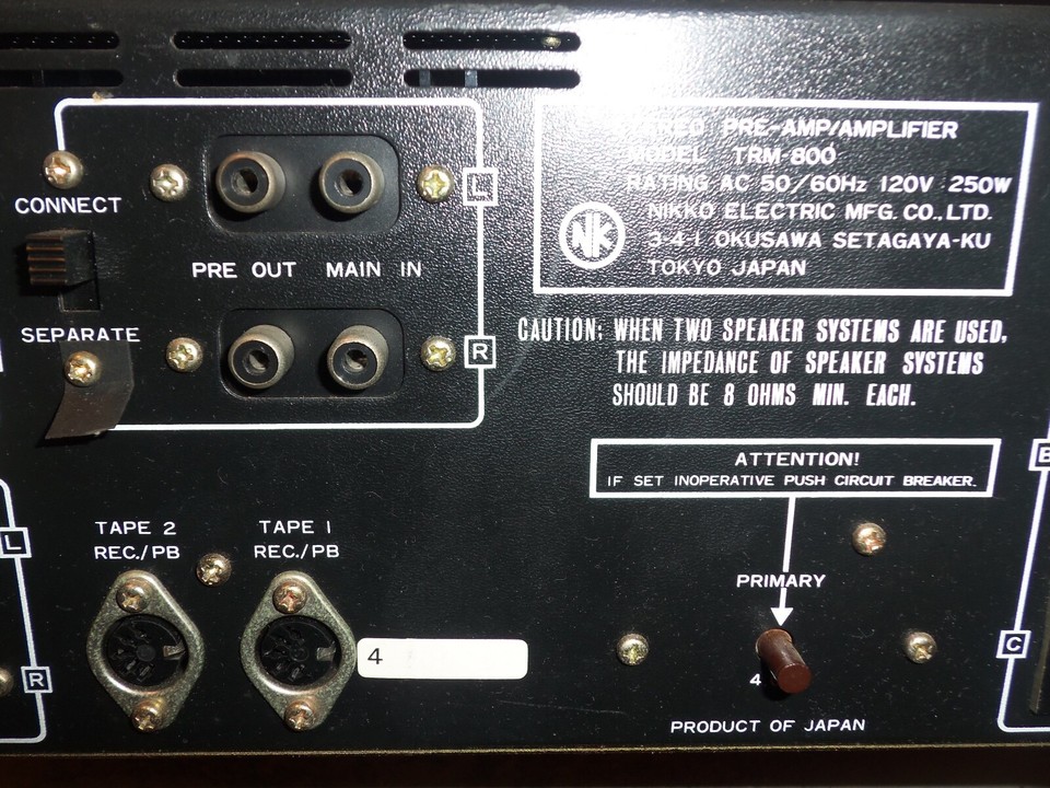 Récepteur stéréo vintage Nikko Trm 800 PIÈCE ou REPARATION Récepteur stéréo vintage Nikko Trm 800 PIÈCE ou REPARATION