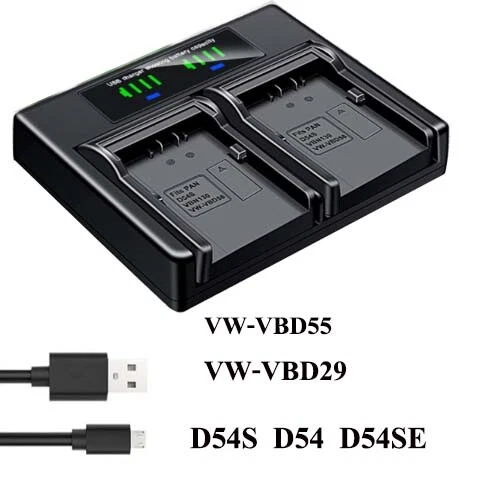 Dual Battery Charger For Panasonic AG-DVX100 DVX100A DVX100B DVX100E DVX102 - Picture 1 of 4