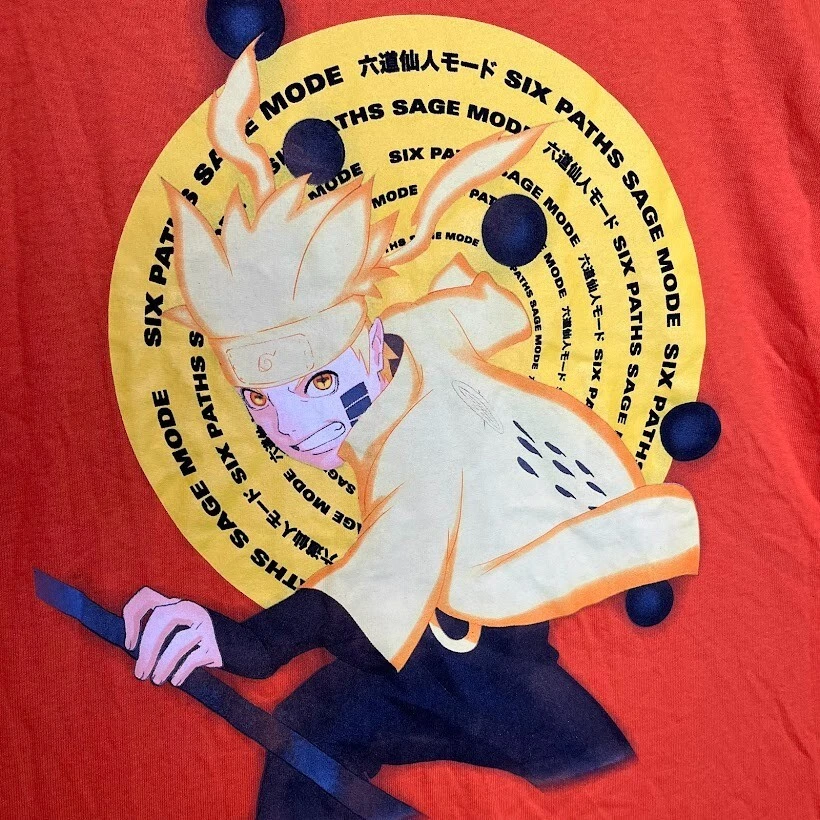 Camiseta Naruto Viz Media Para Hombre XL Naranja Modo Salvia Anime Colorida Informal Foto 2 de 4