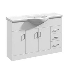 Bathroom Basin Vanity Unit & Sink Soft-Close Cabinet Modern White Cupboard White