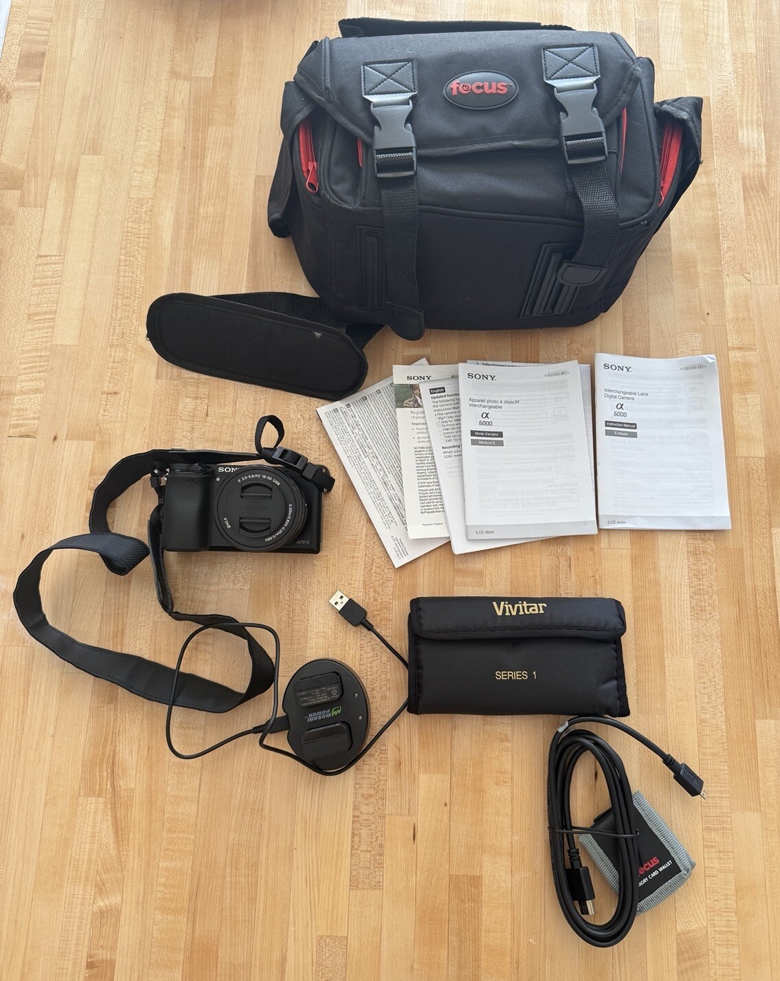 Sony Alpha a6000 Digital Camera Mirrorless 16-50mm Lens 24.2MP Bundle Mint