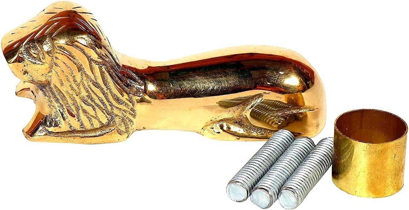 Antique Nautical Solid Brass Head Only Handle Woo… - image 1