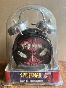 Spider-Man Marvel Classic Twin Bell Alarm Clock Metal Case Quartz Accuracy Nice