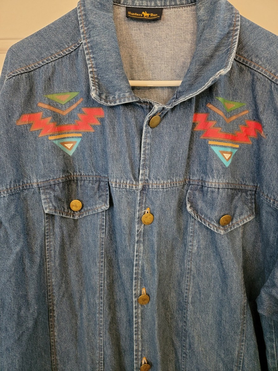 Vintage Hunters Run Women's Size 2X 3X Blue Denim Zip Pockets