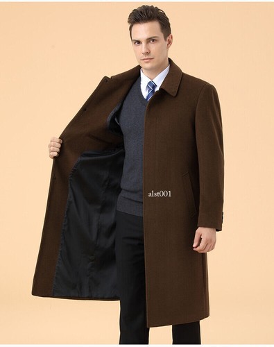 Cashmere Coat Men's Long Over-the-knee Plus Velvet Thickened Woolen Windbreaker - Bild 5 von 32