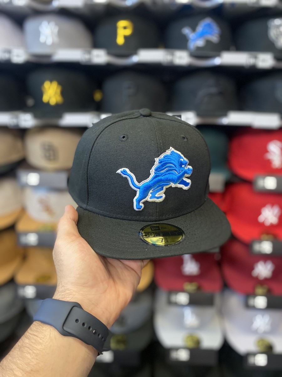 New Era Detroit Lions Black 59fifty Fitted Hat (Sz 7 3/4) | eBay