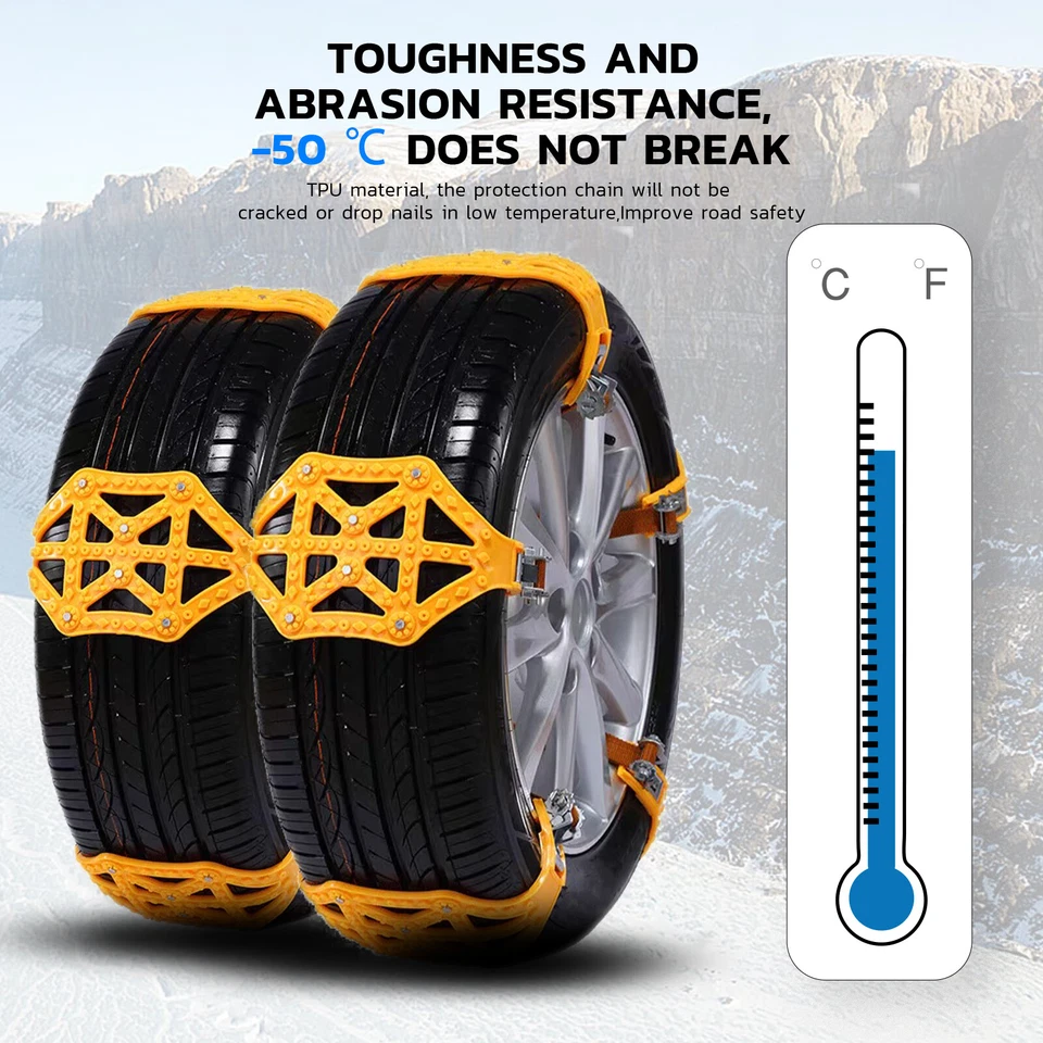 For Dodge Charger Challenger Ram 1500 10 PCS Winter Snow Anti-skid Tire Chains - Image 3 of 4