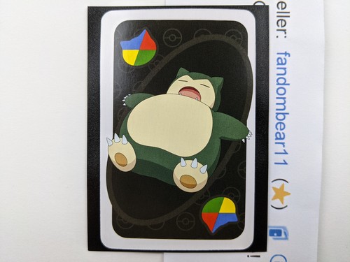 Snorlax RARE JAPANESE Exclusive- Sword & Shield Pokemon Uno Wild card Black 2020 - Picture 4 of 5